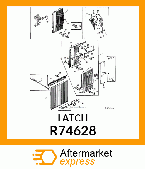 LATCH, GRILLE SCREEN R74628