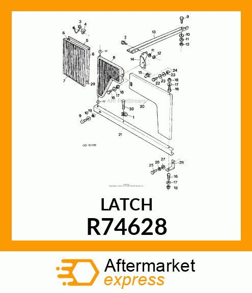 LATCH, GRILLE SCREEN R74628