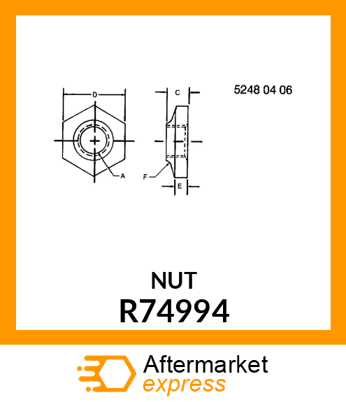 NUT, SPECIAL HEX LOCK LH R74994