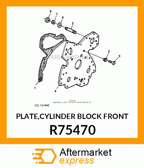 PLATE,CYLINDER BLOCK FRONT R75470