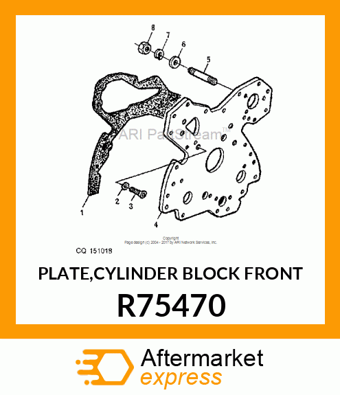 PLATE,CYLINDER BLOCK FRONT R75470