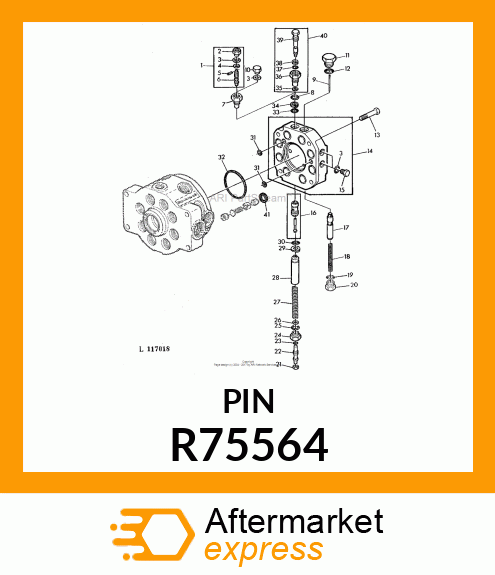 PIN, HYDRAULIC PUMP VALVE R75564