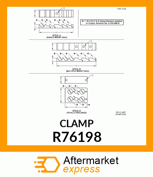 CLAMP, HALF, LOWER R76198