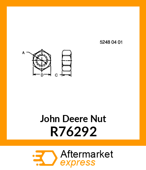 NUT, SPECIAL HEX R76292