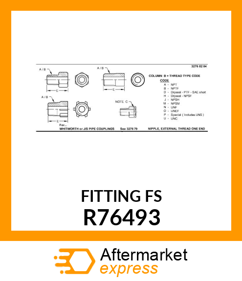 FITTING GLAND, PACKING R76493