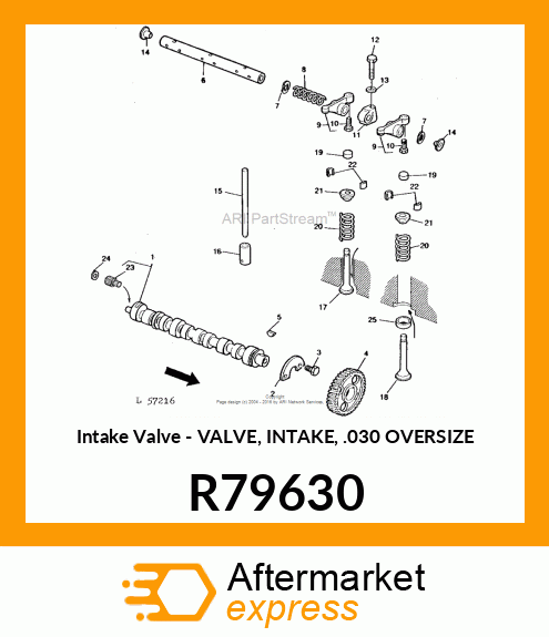 Intake Valve - VALVE, INTAKE, .030 OVERSIZE R79630