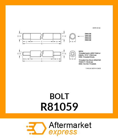 BOLT, TIE R81059