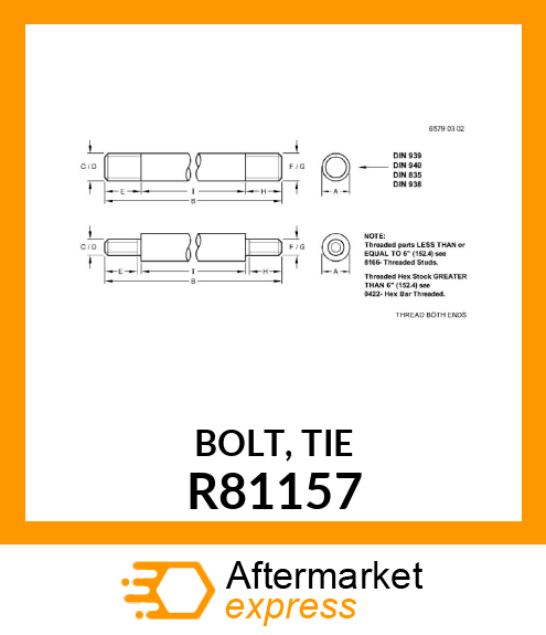 BOLT, TIE R81157