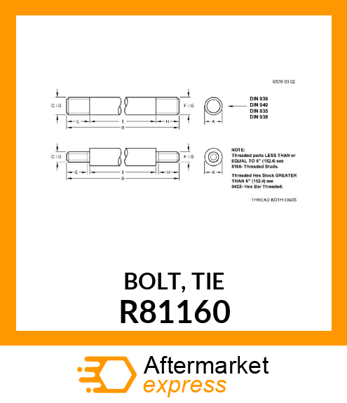 BOLT, TIE R81160