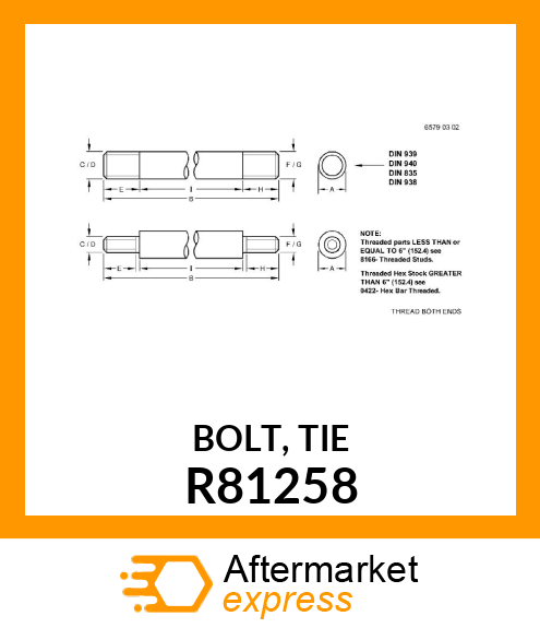 BOLT, TIE R81258