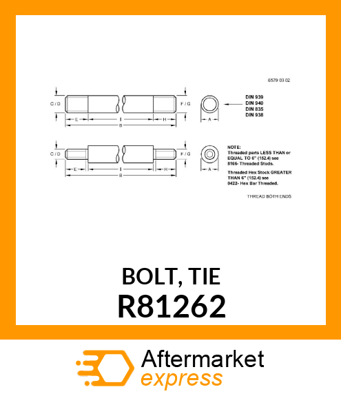 BOLT, TIE R81262