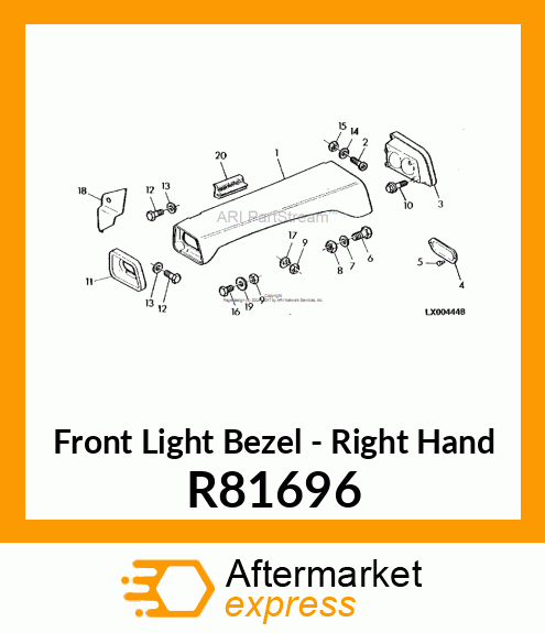 PANEL, FENDER FRONT LAMP, RH R81696