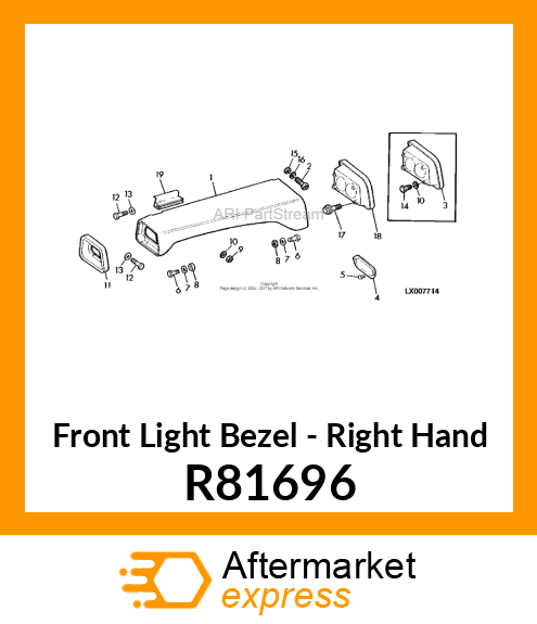 PANEL, FENDER FRONT LAMP, RH R81696