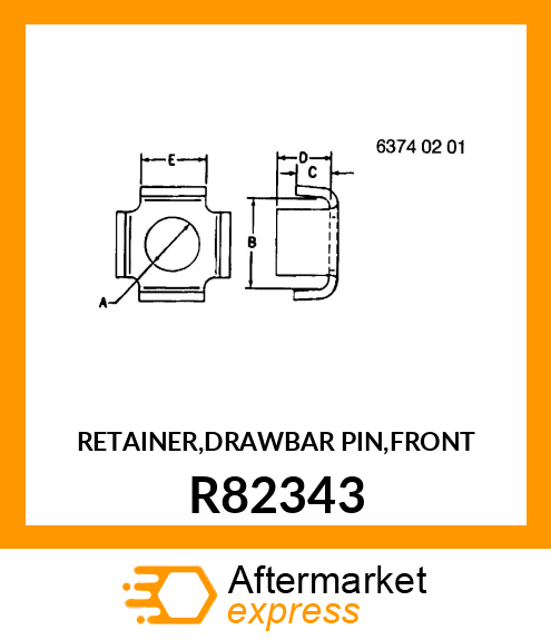 RETAINER,DRAWBAR PIN,FRONT R82343