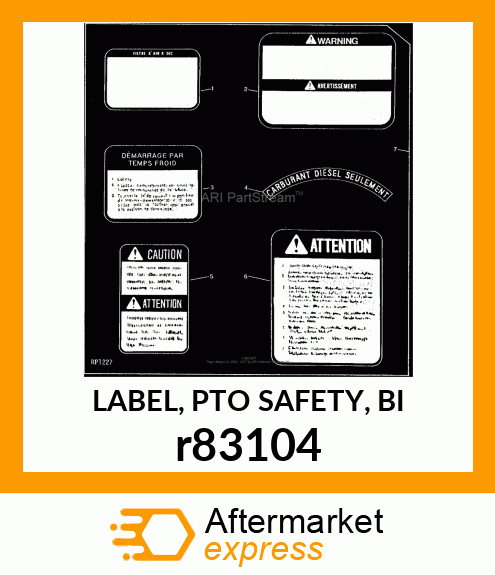 LABEL, PTO SAFETY, BI r83104