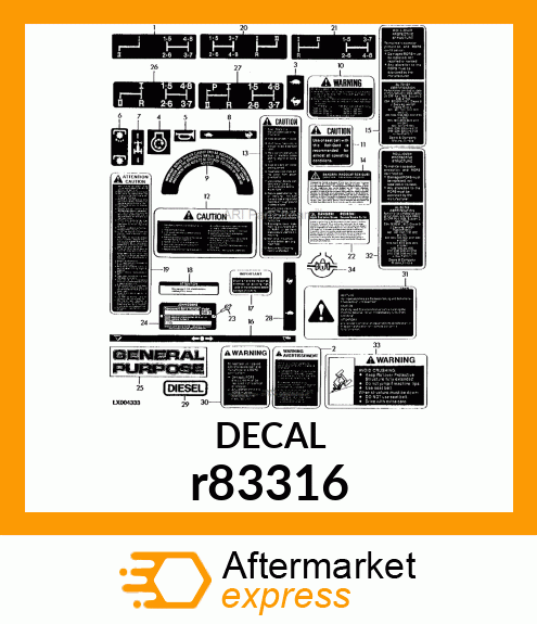 LABEL, ROPS WARNING (ENGLISH) r83316