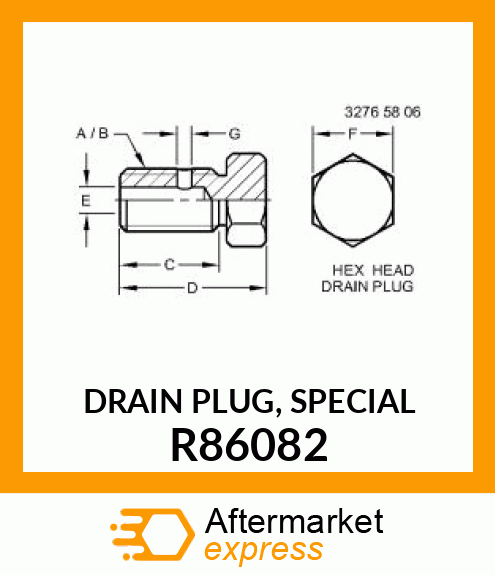 DRAIN PLUG, SPECIAL R86082