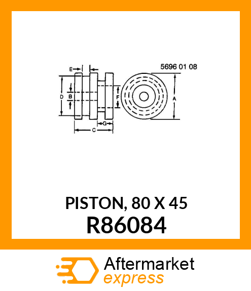 PISTON, 80 X 45 R86084