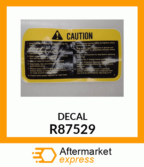 LABEL, CAUTION R87529