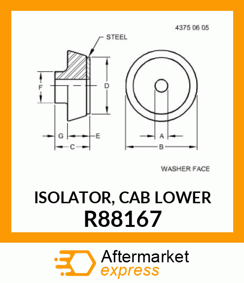 ISOLATOR, CAB LOWER R88167