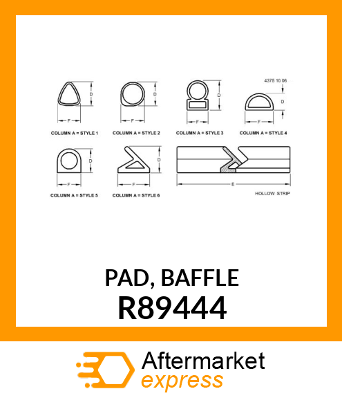 PAD, BAFFLE R89444