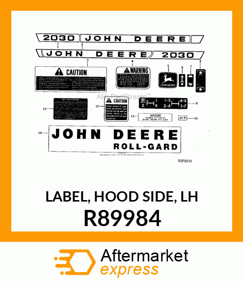 LABEL, HOOD SIDE, LH R89984