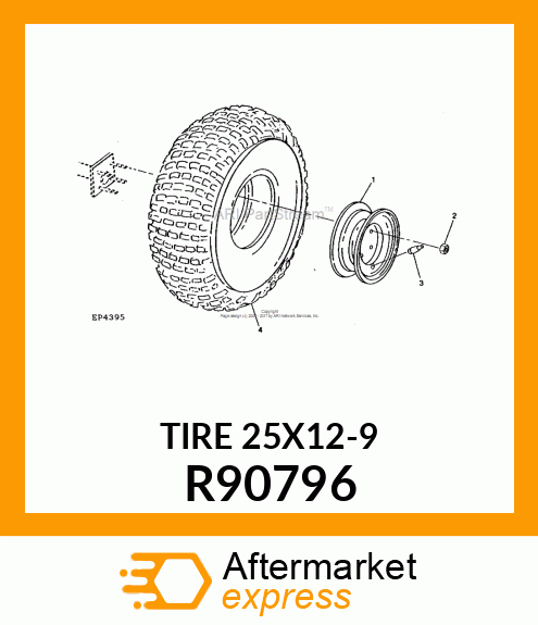 TIRE, REAR, AT25 X 12R R90796