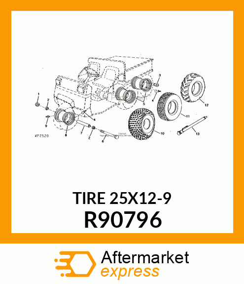 TIRE, REAR, AT25 X 12R R90796