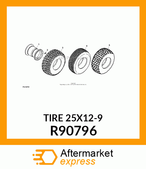 TIRE, REAR, AT25 X 12R R90796