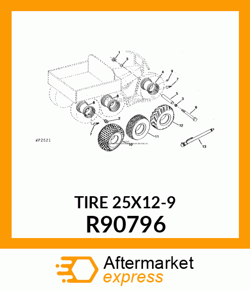 TIRE, REAR, AT25 X 12R R90796