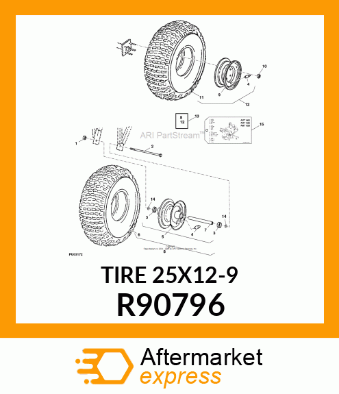 TIRE, REAR, AT25 X 12R R90796