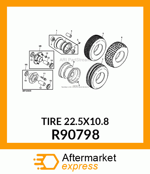 TIRE, AT22.5 X 10.00 R90798