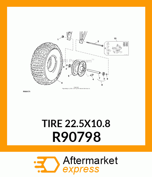 TIRE, AT22.5 X 10.00 R90798