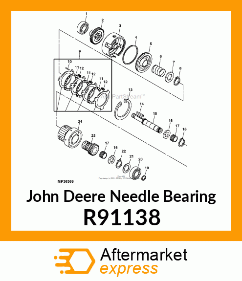 NEEDLE BEARING, NEEDLE, 20 R91138