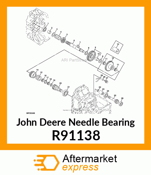 NEEDLE BEARING, NEEDLE, 20 R91138