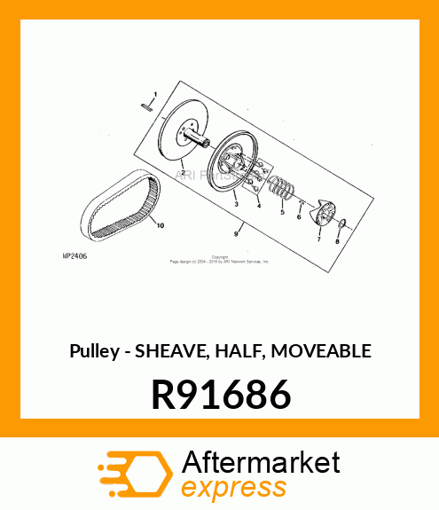 Pulley - SHEAVE, HALF, MOVEABLE R91686