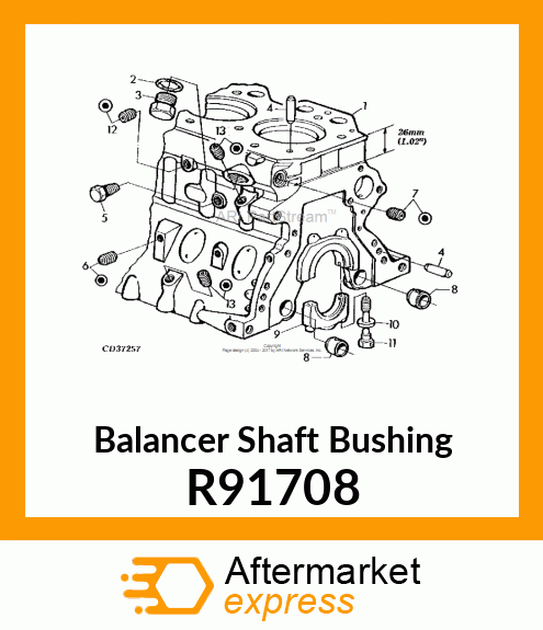 BUSHING, BALANCER SHAFT O/S R91708