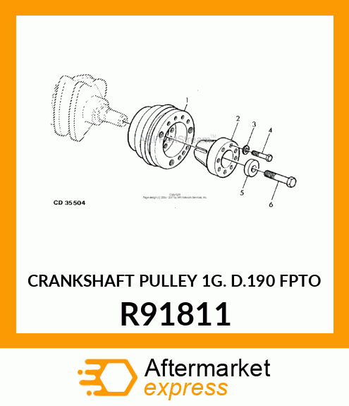 CRANKSHAFT PULLEY 1G. D.190 FPTO R91811