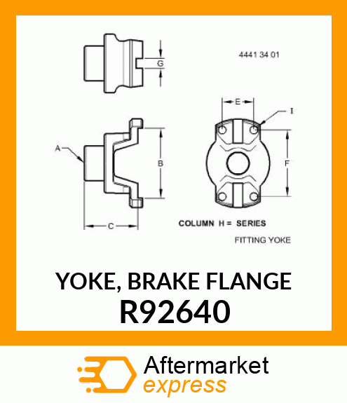 YOKE, BRAKE FLANGE R92640