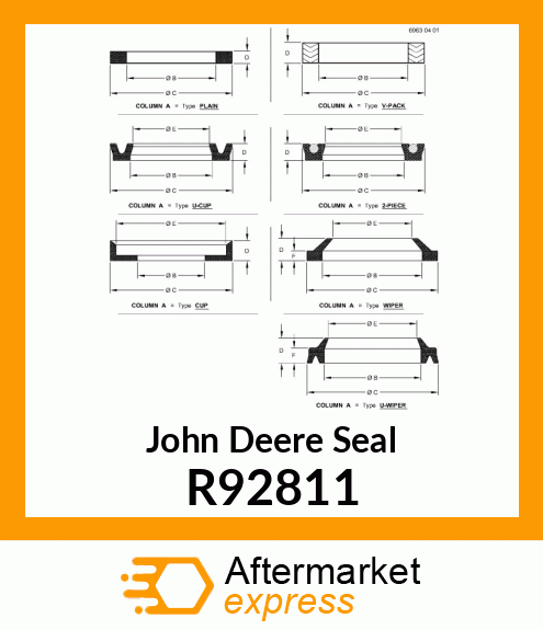 SEAL, PISTON, 4.00 DIA R92811