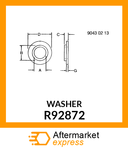 THRUST WASHER, WASHER, THRUST R92872