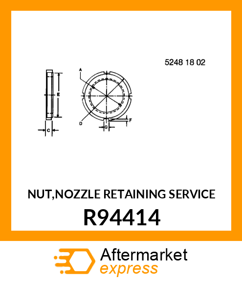 NUT,NOZZLE RETAINING SERVICE R94414