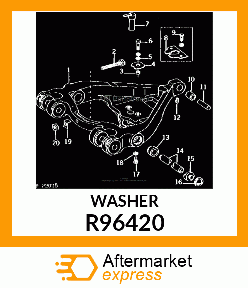 RETAINER, DRAWBAR, ADJUSTMENT PIN R96420