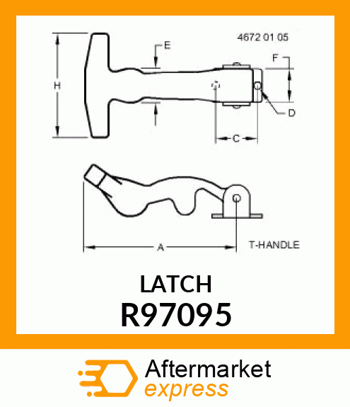 LATCH, HOOD EXTENSION R97095