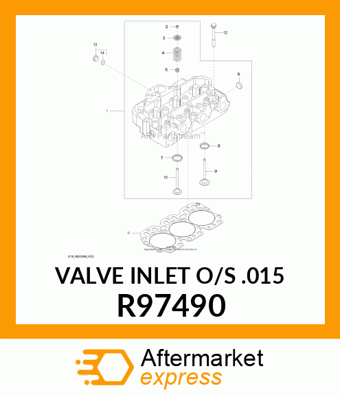 VALVE,INTAKE,.015 OVERSIZE R97490