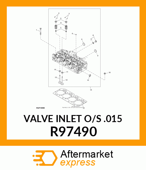 VALVE,INTAKE,.015 OVERSIZE R97490