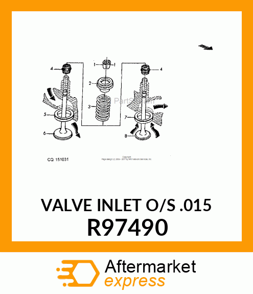 VALVE,INTAKE,.015 OVERSIZE R97490