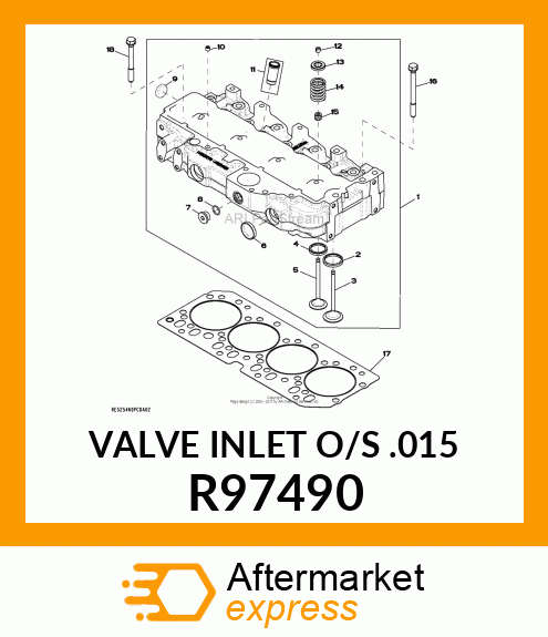 VALVE,INTAKE,.015 OVERSIZE R97490