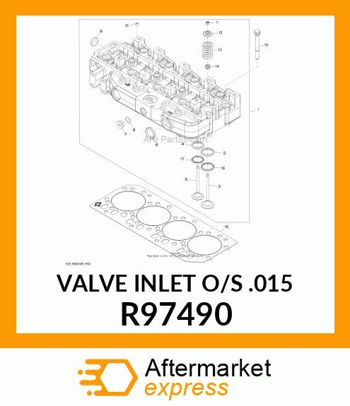 VALVE,INTAKE,.015 OVERSIZE R97490