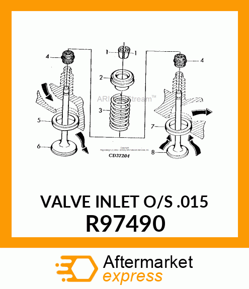 VALVE,INTAKE,.015 OVERSIZE R97490